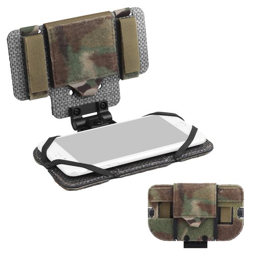 Zhongren Tactical Plate Carrier MOLLE Vest Phone Holder Universal Cell Phone Chest Mount Pouch Adjustable Foldable Navigation Phone Board Attachment for 4.7"-6.7" Outdoor Sports Military (Camo)