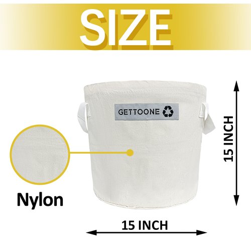 GETTOONE Collapsible Ice Bucket for Drinks, White Party Cooler with Insulated Lining & Carry Handles, Portable Folding Champagne Wine Beer Bucket for Indoor Outdoor Event (M)