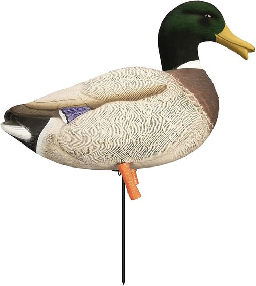 Higdon Outdoors Magnum Full-Body Mallard Duck Decoys with Bag | Realistic Movement for Waterfowl Hunting & Apex Stake System for Easy Setup | Variety Pack | Flocked Heads | 6pk