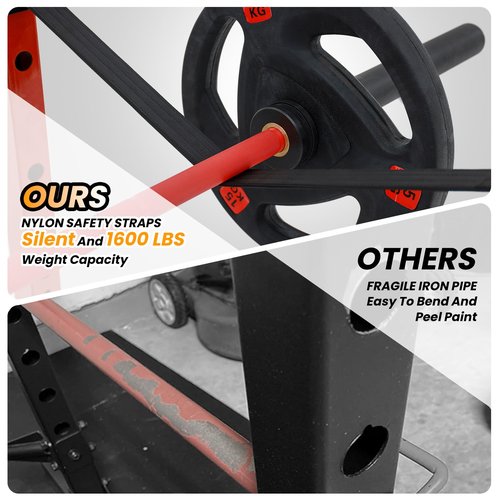 GarveeLife Power Cage with LAT Pulldown, Multi-Functional Power Rack with Cable Pulley System and J-Hooks, Squat Rack with Dip Bars and Landmine Attachment, Weight Cage for Home Gym Equipment