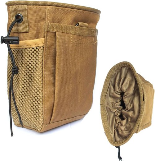 CREATRILL Tactical Molle Drawstring Magazine Dump Pouch, Military Adjustable Belt Utility Fanny Hip Holster Bag Outdoor Ammo Pouch