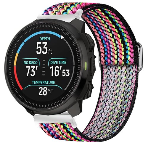 Compatible with SUUNTO OCEAN bands, 20mm, 22mm Stretch Elastics Nylon Adjustable Replacement Strap Accessories for Men & Women Compatible with SUUNTO OCEAN, RACE, RACE S, VERTICAL, 9 PEAK, 9 PEAK PRO, 5 Peak, 3 Smartwatch (22mm size band, Aztec Style Rain