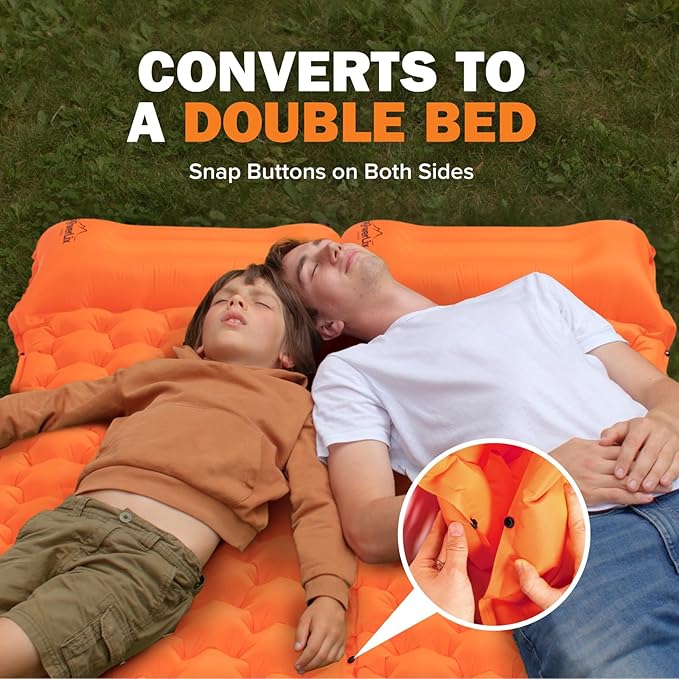 POWERLIX New Upgraded Sleeping Pad for Camping with Built in Pillow and Foot Pump, Carry Bag - Compact Lightweight Camping Mat, Outdoor Backpacking Hiking Travelling Camping Air Mattress Airpad