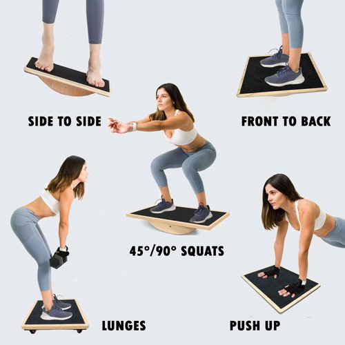 Balance Board Professional Wobble Board for Adults Anti-Slip for Physical Therapy Standing Desk Core Strength Wooden Rocker Board(350LBS) (Balance Board)
