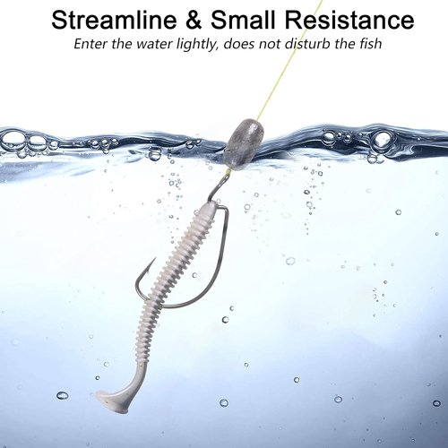 Fishing Egg Sinker Weights Kit, 42pcs Saltwater Fishing Weights Assortment Oval Drop Bass Casting Worm Weights Tackle for Saltwater Freshwater Fishing
