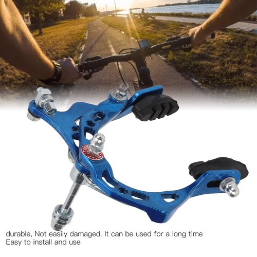 equlup Bike Brake Caliper, Aluminum Alloy Bike Brake Caliper Universal Front and Rear Bike Brake Cycling Accessory for Bikes, Motorcycles (Blue)