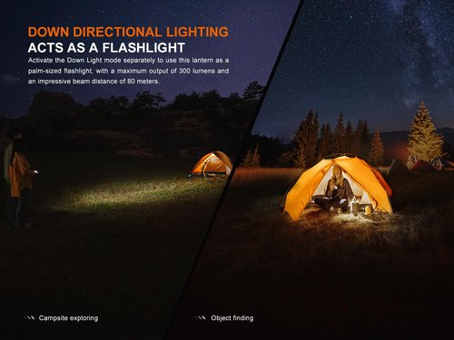 Fenix CL22R 500 Lumen Compact Lantern, USB-C Rechargeable and Multifunctional with Red Light and Colorful Ambient Lights for Camping, Hiking, Fishing (Wild Green)