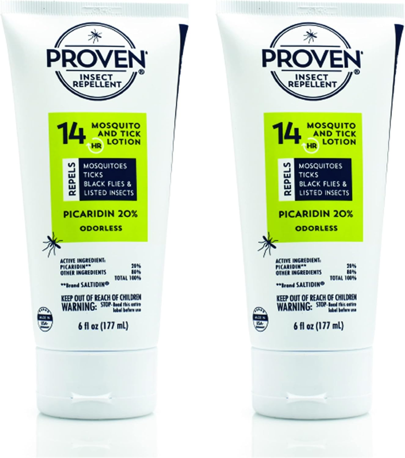 Proven Insect Repellent Lotion, Keep Mosquitoes, Ticks and Flies Off, DEET Alternative Repellent, Up to 14-Hour Protection, Great for Outdoor Camping and Hiking, 6 Ounce, Odorless Lotion
