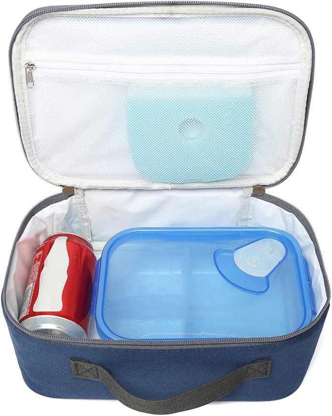 FlowFly Kids Lunch box Insulated Soft Bag Mini Cooler Back to School Thermal Meal Tote Kit for Girls, Boys,Cyan