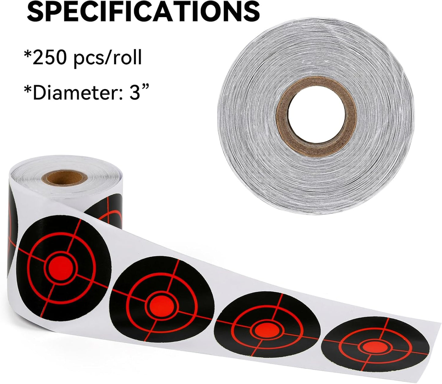 Splatter Target Stickers, 3" Reactive Paper Targets, 250/500 Pcs Adhesive Shooting Targets with Fluorescent Yellow Impact for BB Gun, Pellet Gun, Airsoft, Rifle Shooting Practice