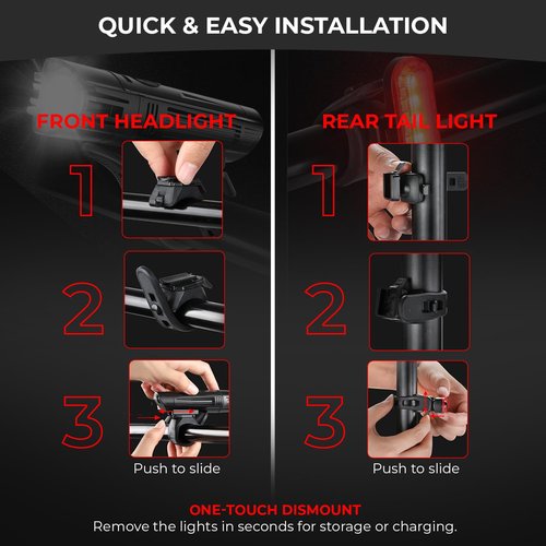 TruActive Premium Bike Phone Mount Holder & Bike Light Set Bundle | Universal Cell Phone Mount for 4"-7" Phones | USB Rechargeable Ultra-Bright Front Headlight and Back Tail Lights | Easy Installation