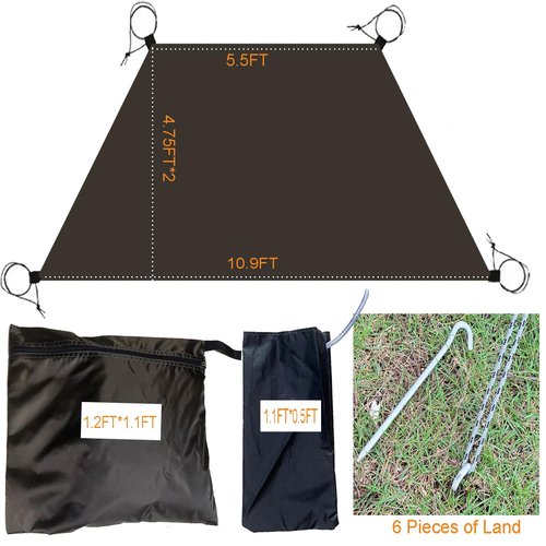 Large Hexagonal Tent Footprint Multifunctional Floor Mat Camping Gear Must Haves Hiking and Survival Gear Tarp Tent Moisture-proof Floor Mat