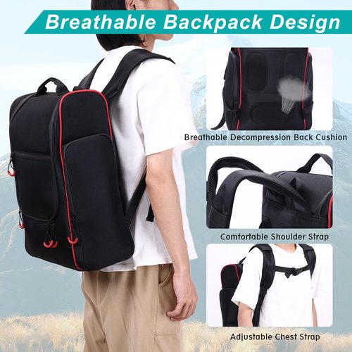 GHWMYD Camping Organizer for Outdoor Kitchen Storage, Large Hanging Cookware Backpack with Paper Towel Holder, Multi Pockets Camp Utensil Containers for BBQ Grill Cooking Essential Tools, Bag Only