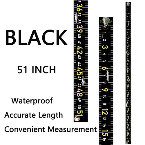Fishing Ruler for Boat 51" Self-Adhesive Fish Measuring Decals (3 Pack) Waterproof Self Adhesive Measuring Ruler Tape (Black)