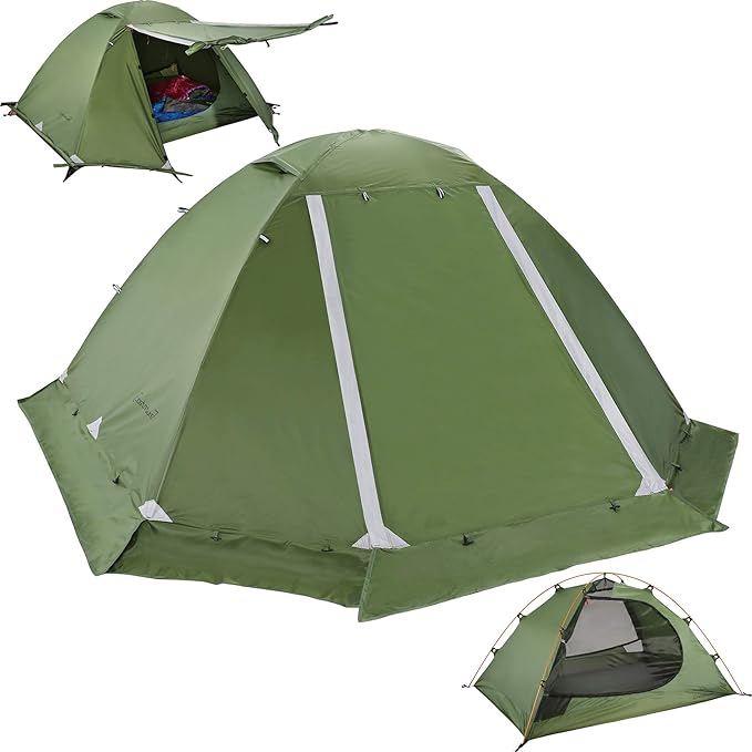 Clostnature Libra Lightweight Backpacking Tent - 1/2 Person 4 Season Ultralight Waterproof Camping Tent, Large Size Easy Setup Tent for Winter, Cold Weather, Family, Outdoor, Hiking and Mountaineering
