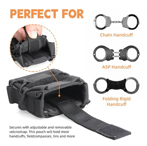 DCSZM Handcuff Pouch for Duty Belt,Molle Handcuff Holster,Handcuff Case Fit Asp Handcuff/Hinged Handcuff/Chain Handcuff/Folding Rigid Handcuff.