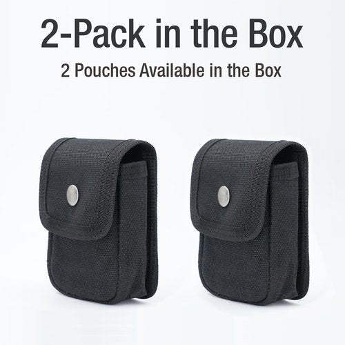 Tintirs 2 Pack EDC Belt Pouches for Men Women, Compact Holster Pouches Waist Bags with Belt Loop for Fishing, Hiking, Camping, Durable Snap Closure, Premium Waxed Canvas, Black Small