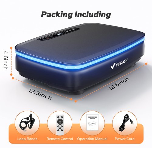 MERACH Vibration Plate Exercise Machine, Vibration Plate for Lymphatic Drainage, Vibrating Plate Exercise Machine for Women Men, Workout Equipment for Home