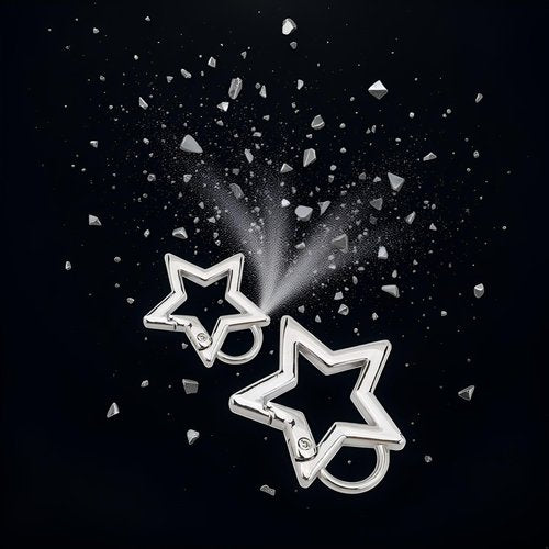 3Pc Star Shaped Stainless Steel Keychain Clip Carabiner Snap Hook Holder Star Carabiner Hook Clip Key Holder Carabiner Clip for Keys and Wallet with Key Chain Rings Accessories (M)