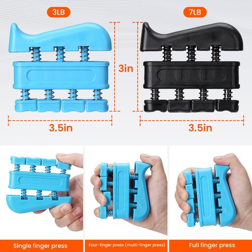 Grip Strength Trainer Kit 9 Pack with Forearm Strengthener, Countable Hand Grip Strengthener,Hand Extension Exerciser, Stress Relief Ball, Grip Ring