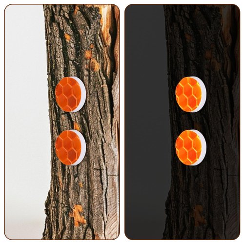 XIHIRCD 100pcs Reflective Tacks for Trail Marking, Box Package Reflective Trail Tacks Thumb Tacks Glow in The Dark Tacks Tree Markers for Hunting Camping Hiking Survival Outdoors(Orange)