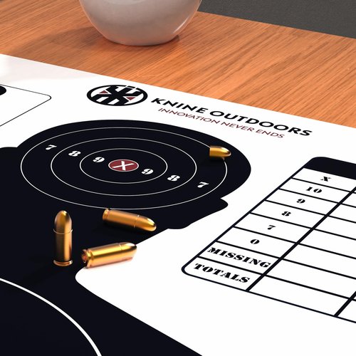 KNINE OUTDOORS Shooting Targets Paper, 17x25 inch, Bulk for Hunting, Handguns, Pistols, Rifles, Silhouette with Red Bullseye, Black Design (25 Pack)