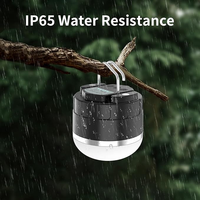 RGB LED Camping Lights Rechargeable - Tent Light with 13 Lighting Modes & Power Bank, IP65 Ultra Waterproof Dustproof Tent Lantern, Portable Tent Lights for Camping Hiking Fishing Emergency Outage