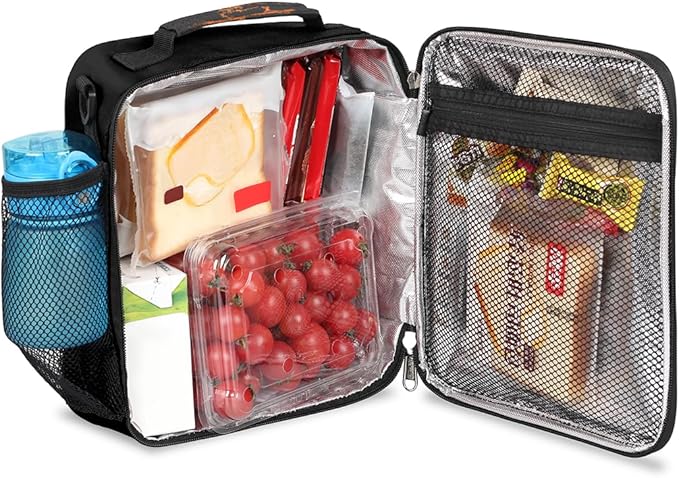 cfpolar Skull Skateboard Lunch Box for Boys Girls, Insulated Lunch Bags for Kids Reusable Mini Cooler Lunch Tote Lunchbox Thermal Meal Tote Kit with Shoulder Strap for Work School Picnic