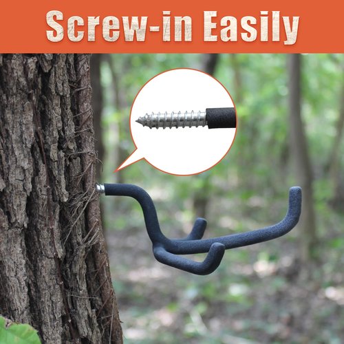 MSSOHKAN Tree Stand Bow Hanger Portable Triple Hook Screw-in Accessory Hook Outdoor Hunting Accessories 3 Packs