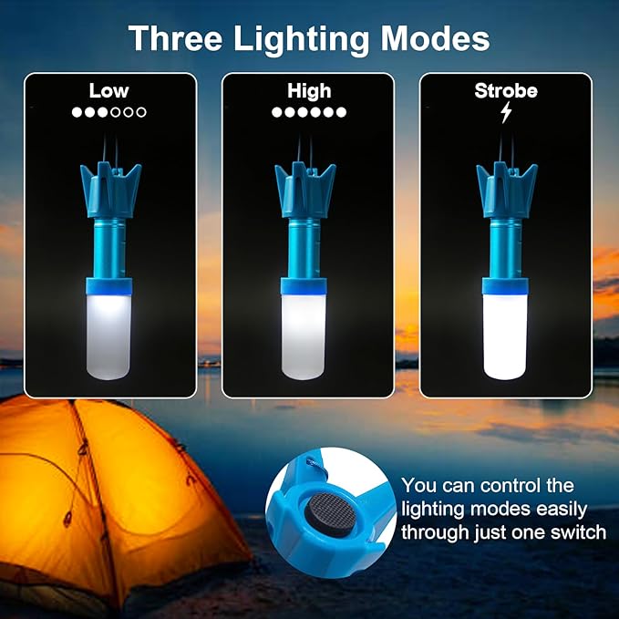 Camping Lantern 3 Packs Portable LED Tent Light Emergency Lights（2 Usage Forms）Camping Accessories Tent Lamp(with Lanyard) for Camping Lights, Kids’ Adventure, Party, Power Outages, Hiking etc.