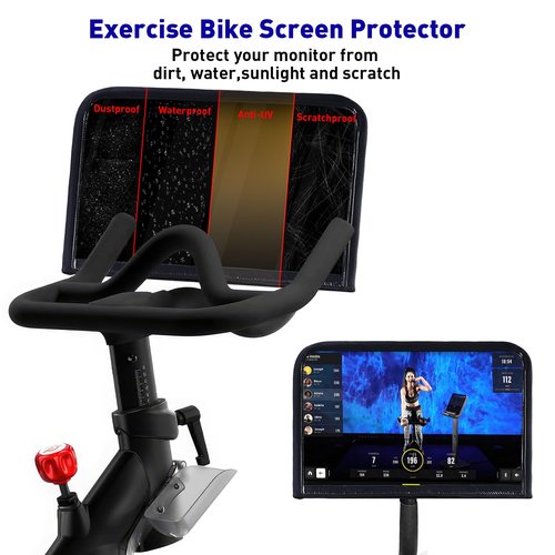 Neoprene Monitor Cover for Exercise Bike Screen,Universal Exercise Bike Screen Protector with Mobile Phone Pocket and Wallet Pocket,Waterproof Anti-UV,Damage Prevention,Accessories for Treadmill/Bike