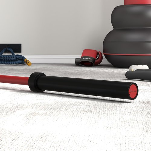 Soozier 7.2ft Barbell Bar, 2 Inch Weight Bar, 44 lbs with Rotating Sleeves and Non-Slip Knurling Grip, 1500lbs Weight Capacity for Weightlifting & Strength Training, Red