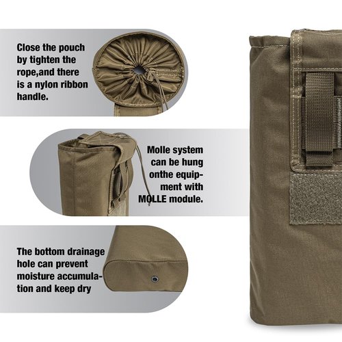 TSPRO MOLLE Drop-Dump Utility Pouch Folding Tactical Magazine Holder for Belts (Khaki)