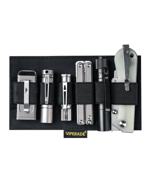 VIPERADE PL10-B EDC Organizer Elastic Modular, EDC Insert Pouch Panel Hook Backed Accessories Holder, Large Elastic Organizer Holder for Blackpack, Bag