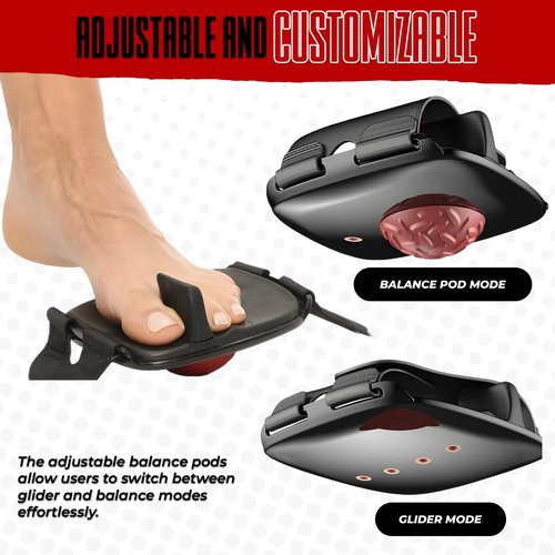 BFT 360 Barefoot Trainer Exercise Device - Balance Pods for Plantar Fasciitis and Ankle Sprains - One Large and One Small Balance Pod - 3 Mini Resistance Bands with Progressive Resistance - Black