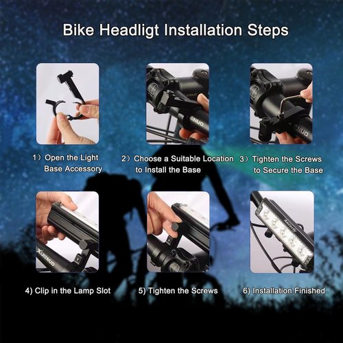 Ancorfy Super Bright LED Bike Light, USB Rechargeable Bicycle Headlight, Waterproof Bike Headlight, 5 Modes 2500 Lumen Bicycle Headlight, MTB Off-Road Cycling Commuting