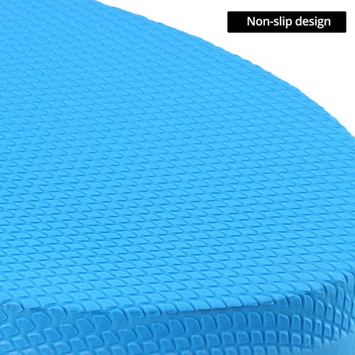 QWORK Stability Trainer Pad - Blue Foam Balance Exercise Cushion for Therapy, Yoga, Pilates, and Fitness - Non-Slip, Water-Resistant, Supports Ankle Stability, Relieves Knee and Elbow Pain