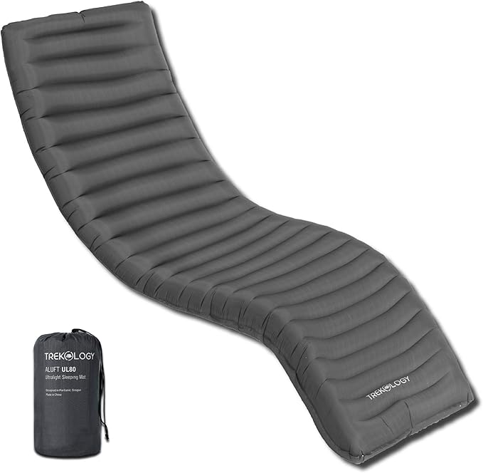 TREKOLOGY UL80 Ultralight Inflatable Backpacking Sleeping Pad for Camping