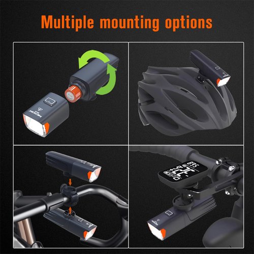 Nicron Bike Lights, 720 Lumens Bike Headlight，5 Modes USB Rechargeable Bicycle Light Super Bright, Bike Lights for Night Riding Waterproof IPX4 Bike Light.
