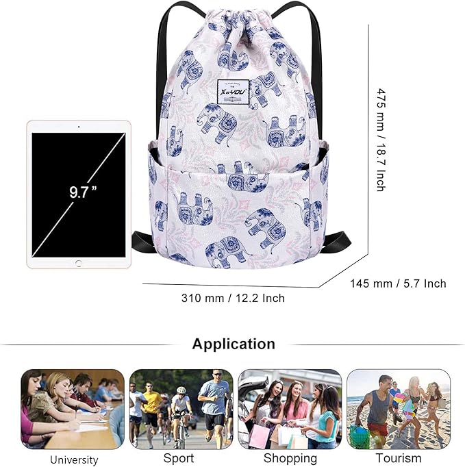 XEYOU Drawstring Sports Backpack Lightweight Gym Yoga Sackpack Shoulder Rucksack Casual Outdoor Daypack for Women and Men