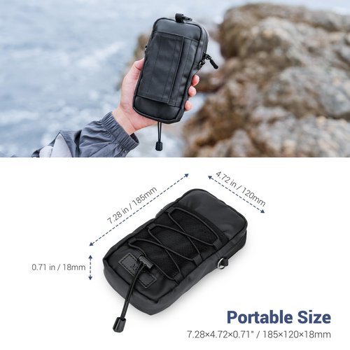 Military Backpack Shoulder Strap Pouch Holder,Tactical Phone Carrying Pouch Crossbody Holsters for iPhone 17 16 15,Backpack Mount Bag for Phone GoPro Hero13 12 DJI Action 4 5 Pro Fits Hiking Climbing