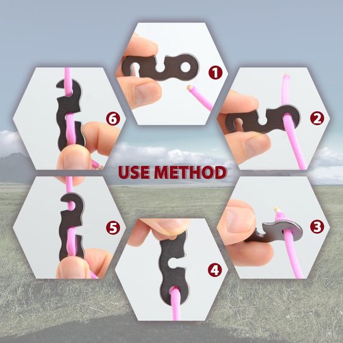 Paracordland-10pcs Aluminum Alloy Camping Tent Guyline Cord Adjuster Tent Wind Buckles Tent Rope Tensioners Paracord Tensioner for Camping Hiking Backpacking Outdoor Activity