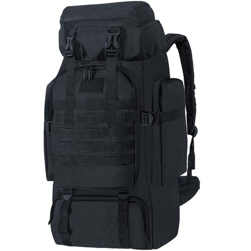 Nayubo 80L Hiking Backpack Camping Travel Daypack Waterproof Adjustable Extra Large Backpack Climbing Trekking Outdoor Sport Bag Molle Rucksack for Men Women (Black)