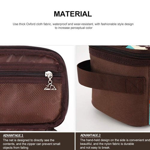 QKDS Grill Tools Storage, Camping Travel Cooking Utensils Organizer Travel Bag with Net Pockets, Portable Cookware Kit Organizer for Backpacking Picnic BBQ Camping Hiking Travel(Brown)