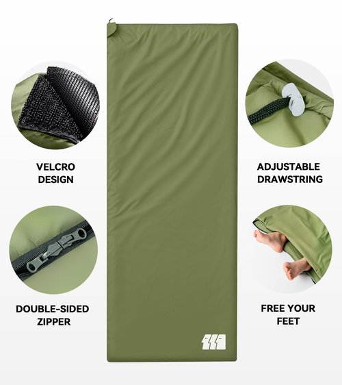 Ultralight Warm Weather Sleeping Bag - Portable, Waterproof, Compact Lightweight, Comfort with Compression Sack - Great for Outdoor Camping, Backpacking & Hiking -75" L x 30" W Fits Adults