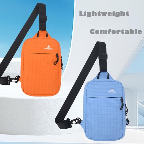 Peicees Small Sling Bag for Women Men Trendy Casual Phone Chest Bag Waterproof Crossbody Daypack, Orange