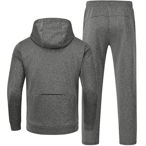 Gopune Men's Tracksuit 2 Pieces Set Hoodie Sweatsuits Full Zip Athletic Jogging Suits Long Sleeve Casual Sports Outfits,Deep Grey,2XL
