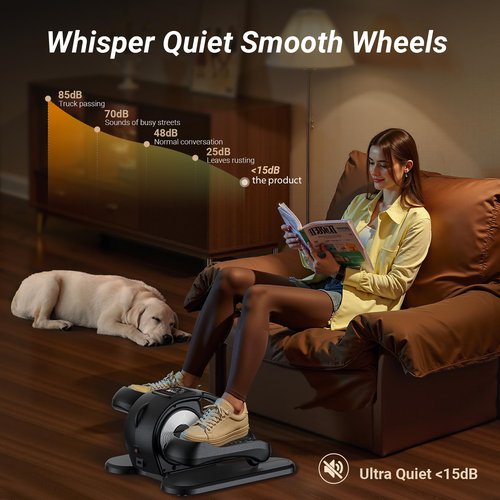 UTRYUP Under Desk Elliptical Machine, Electric Elliptical Machine While Sitting for Seniors with Remote Control, 12-Speed Adjustable & Quiet Operation, Compact Pedal Exerciser for Home or Office Use