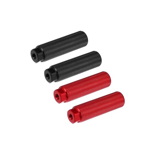 Motoforti 2 Pair 100x28mm Universal Aluminum Alloy Axle Rear Foot Pegs Footrests for BMX MTB Bike Bicycle Fit 3/8 Inch Black Red Long-Lasting