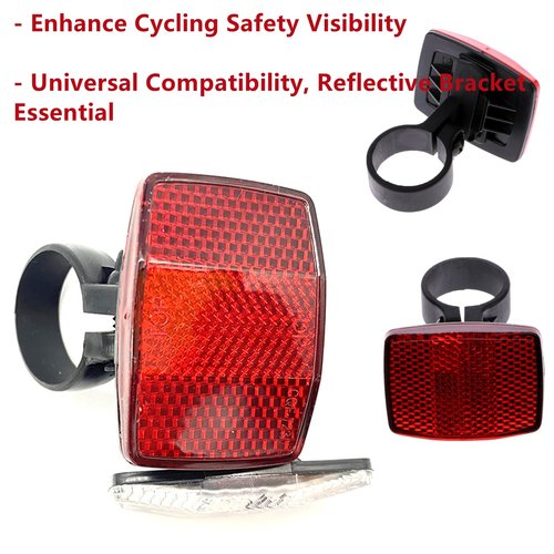 Duoduole 2 Pcs Bike Rear Reflectors Kit, Bike Reflectors Bike Handlebar Reflector Waterproof Bicycles Rear Seat Reflective Taillight for Handlebar Seatpost, Bike Road Safety Reflection Kit